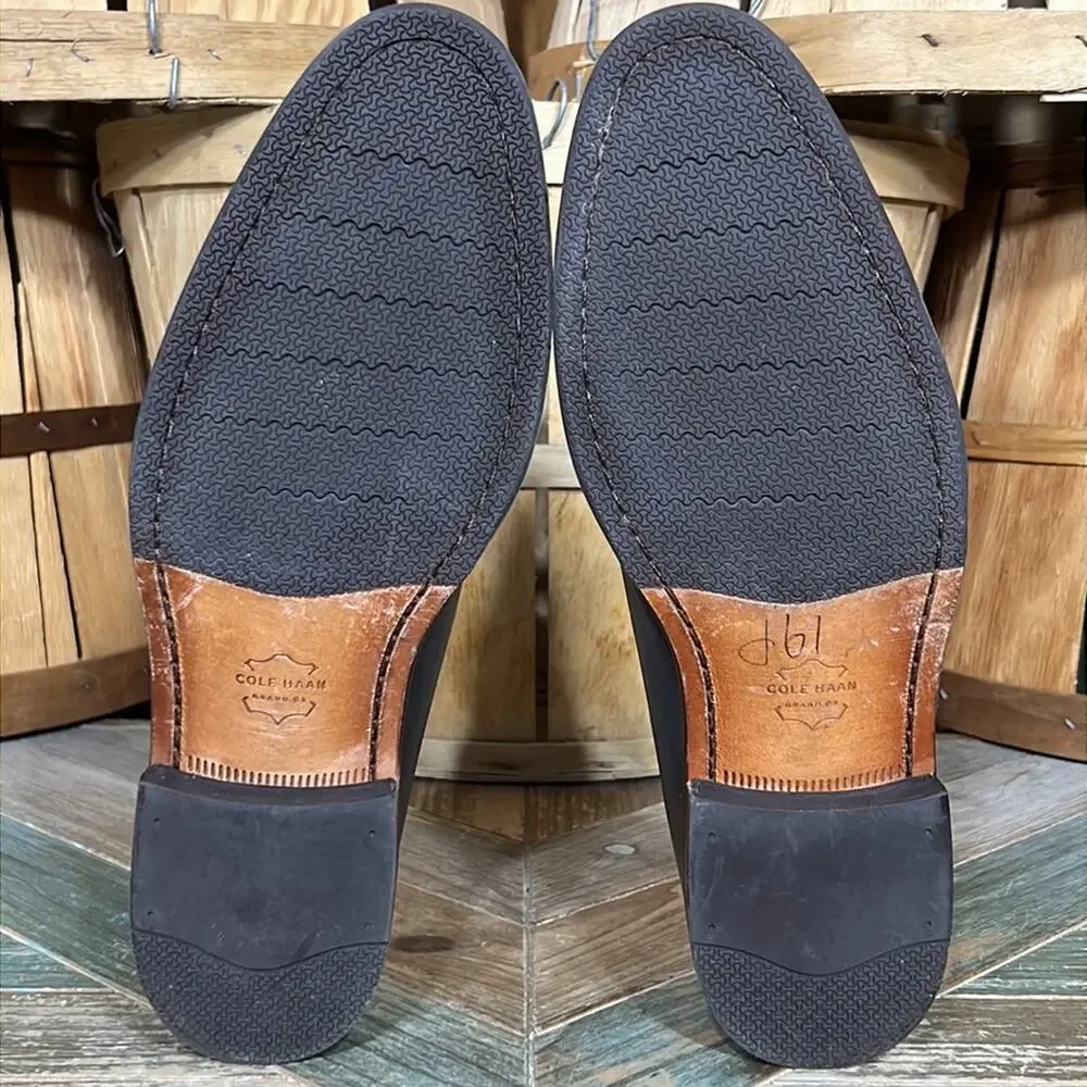 Cole Haan Warner Grand Postman Burnished Gray Leather Oxfords Shoes Mens 9.5
